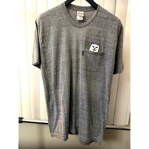 Men’s RIPNDIP Lord Nermal Pocket Gray Cat Peeking Skate T-Shirt Size X-Large